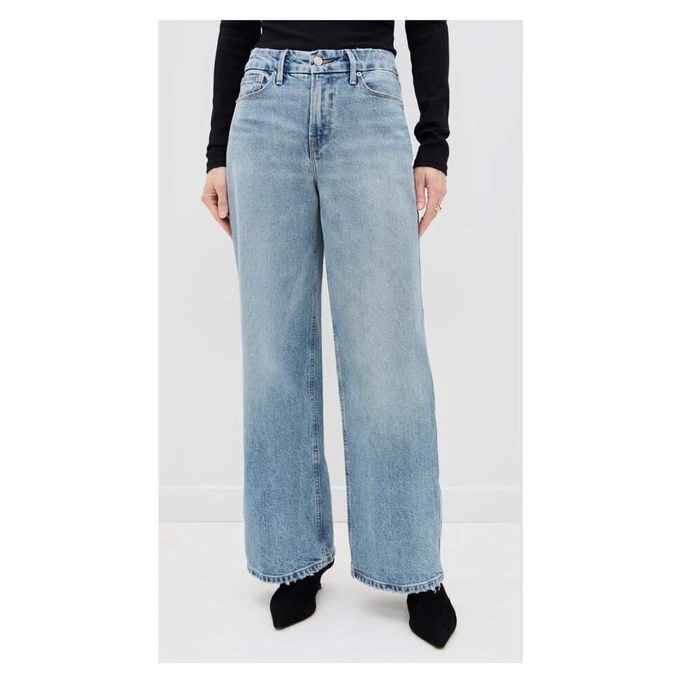 Good American Women’s Good Skate High Rise Wide Leg Indigo 756 - Picture 12 of 13